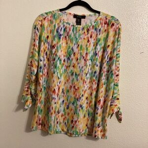 NWT Ali Miles Colorful Abstract Print Women's Top